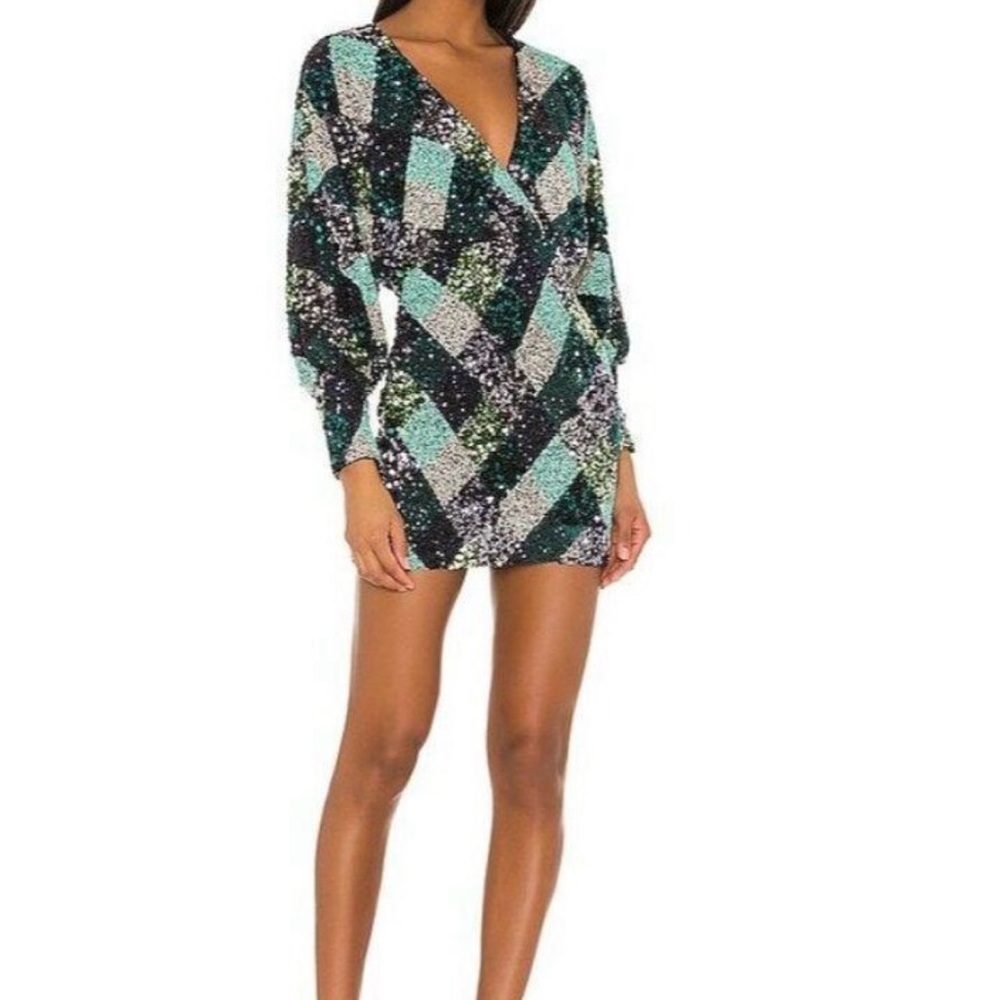 Song of Style Green and Silver party dress!